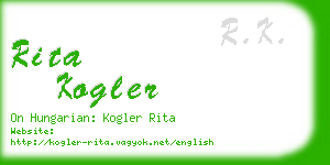 rita kogler business card